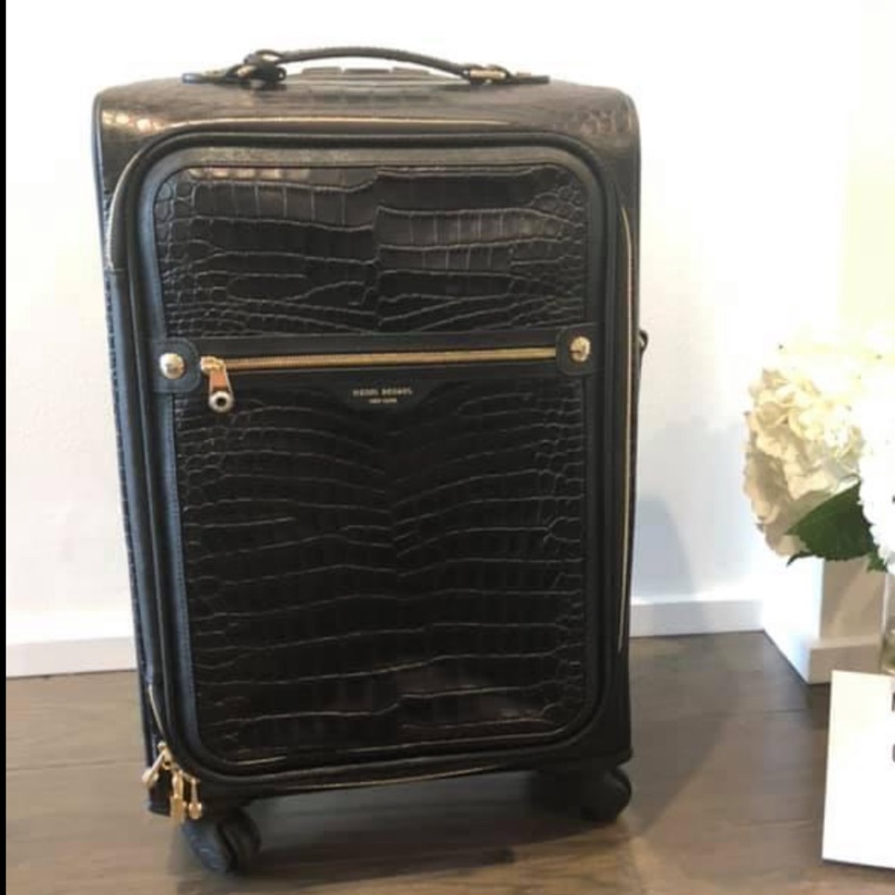Henri Bendel embossed croco leather 360 wheelie